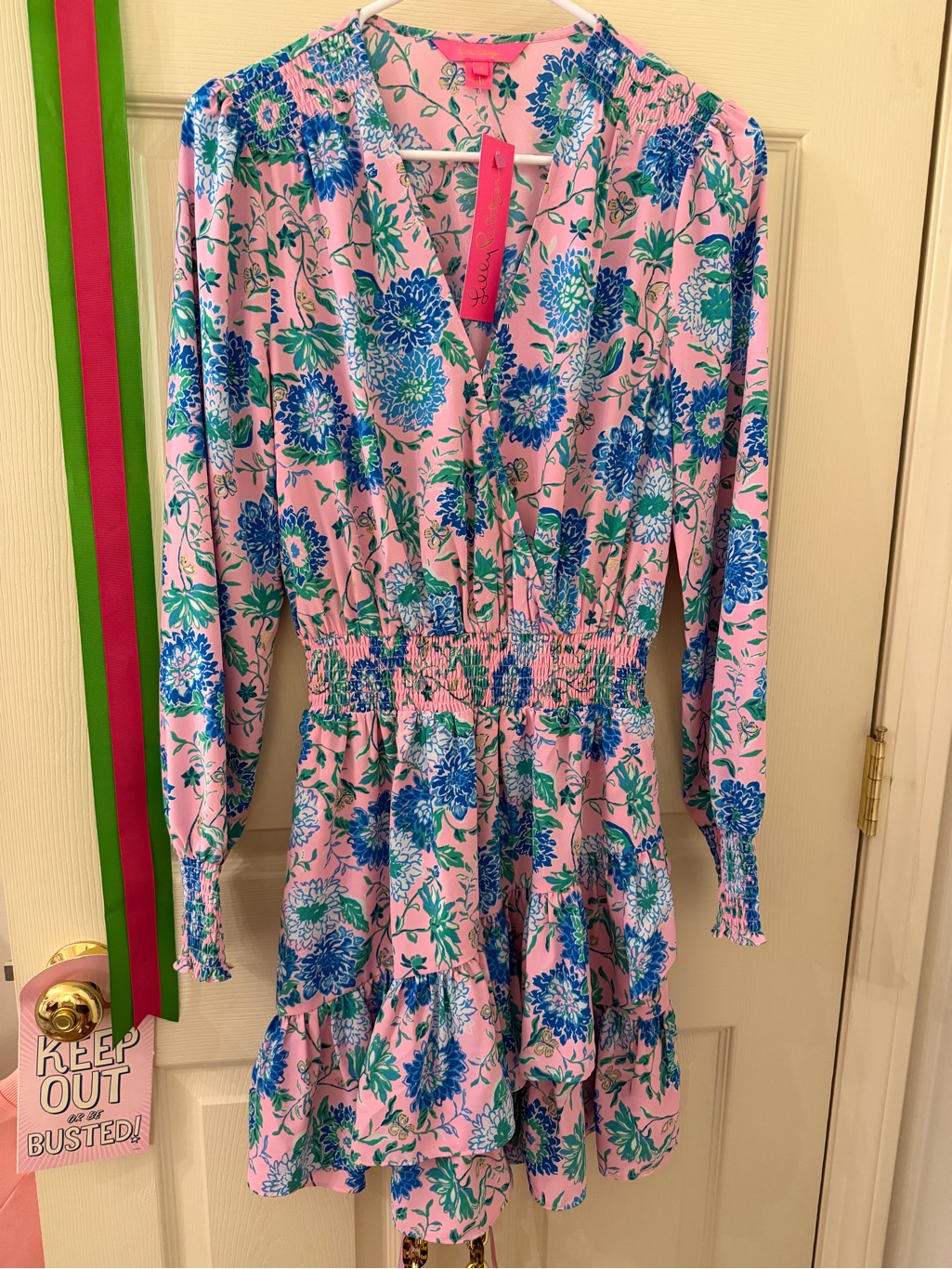 Lilly Pulitzer Pink Floral V-Neck Dress
